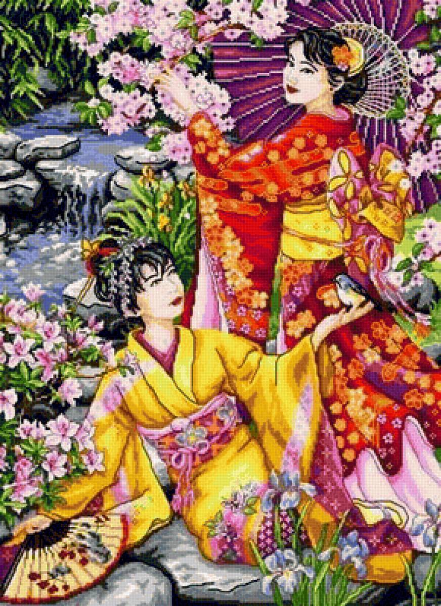 Девушки - девушки, цветы - предпросмотр