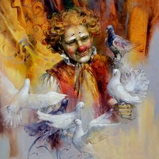 Схема вышивки «payaso con palomas»