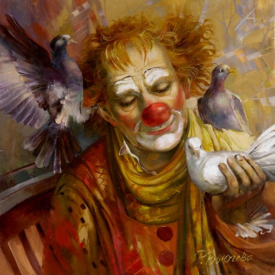 payaso con palomas 2 - payasos - оригинал