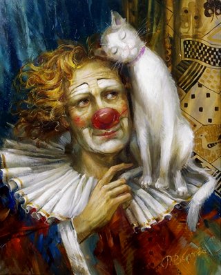 payaso con gato - payasos - оригинал