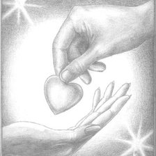 Оригинал схемы вышивки «сердце в руках» (№2148897)
