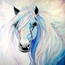 Оригинал схемы вышивки «Белая лошадь» (№2149216)