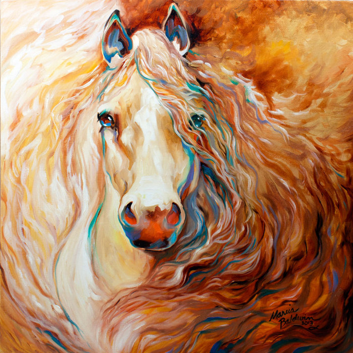 Кудрявая лошадь - природа, настроение, лошади, живопись., лошадь, кони - оригинал