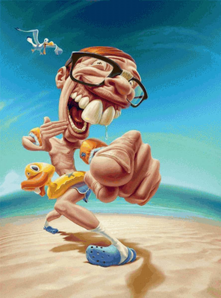 ОЧКАРИК-ВЕСЕЛЬЧАК  НА ПЛЯЖЕ - люди - предпросмотр