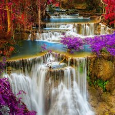 Схема вышивки «Водопад осенью»