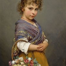 Схема вышивки «Девочка с корзиной цветов. Эжен де Блаас»