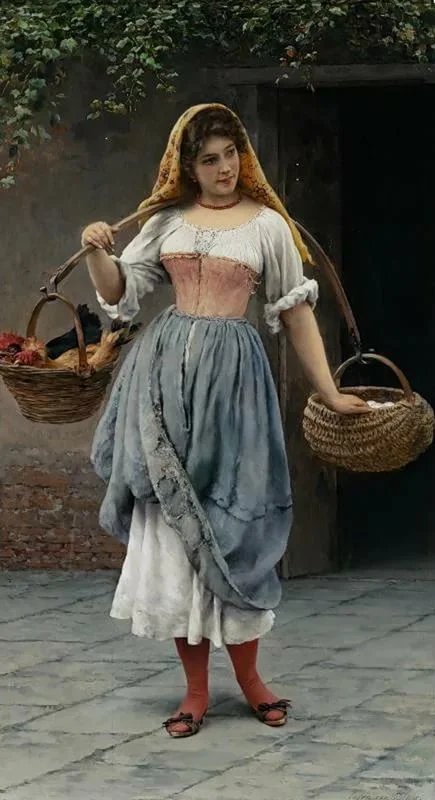 Эжен де Блаас. Крестьянка - портрет, девушка, живопись, 19 век - оригинал