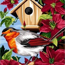 Схема вышивки «птица природа»