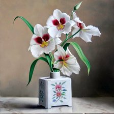 Оригинал схемы вышивки «Белая орхидея» (№2150344)