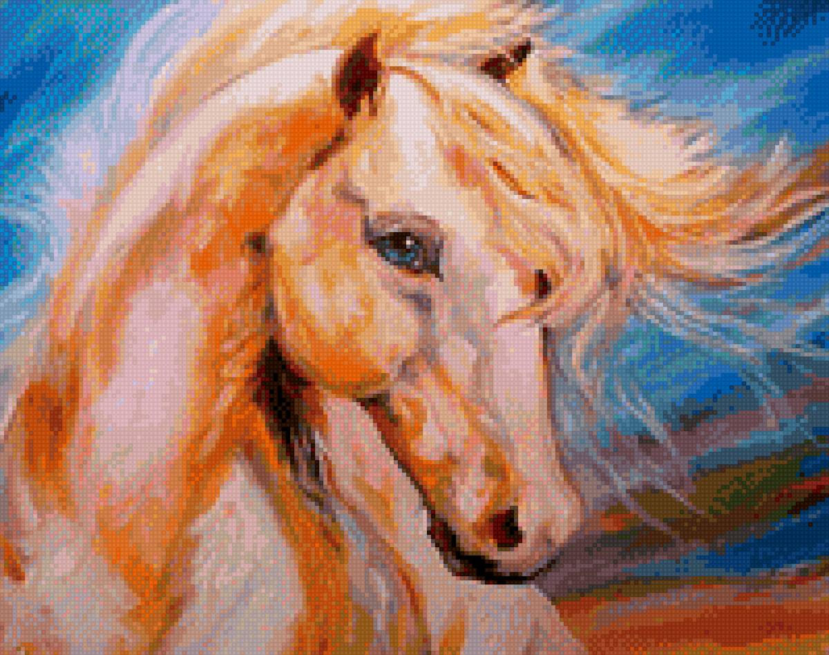 радужная лошадь - природа, кони, настроение, лошадь, живопись., лошади - предпросмотр