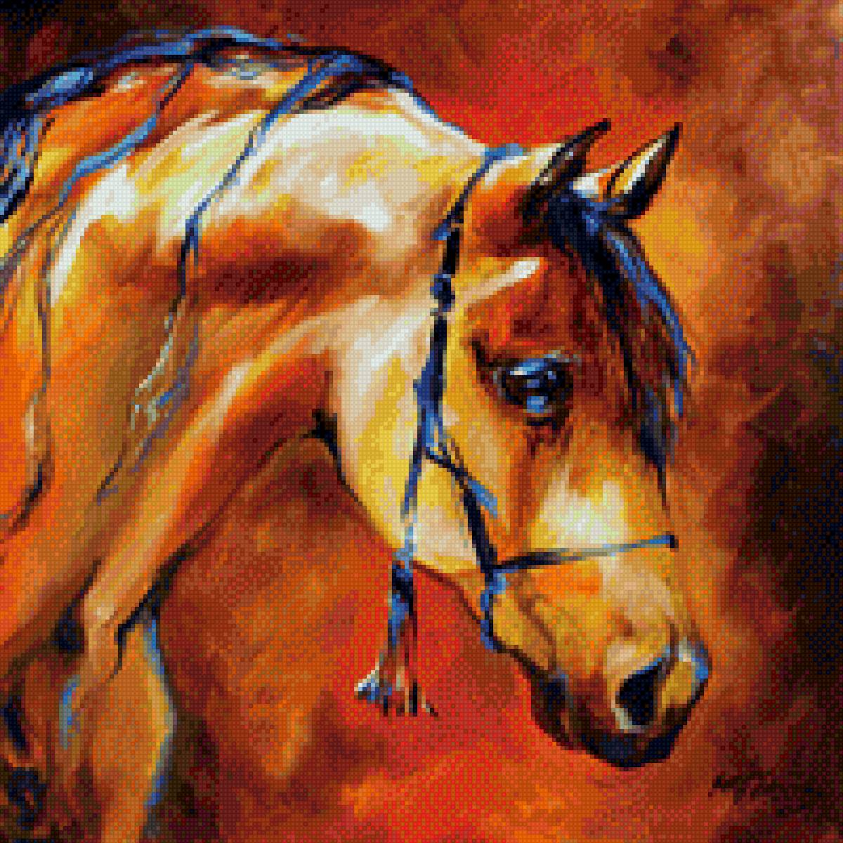 цирковая лошадь - живопись, кони, лошадь, конь, лошади, природа - предпросмотр