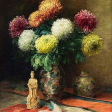 Схема вышивки «хризантемы»