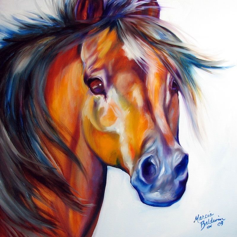 Дерзкая лошадь - лошади, настроение, природа, кони, живопись., лошадь - оригинал