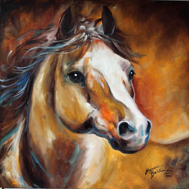 Внимательная лошадь - настроение, лошадь, живопись., кони, лошади, природа - оригинал