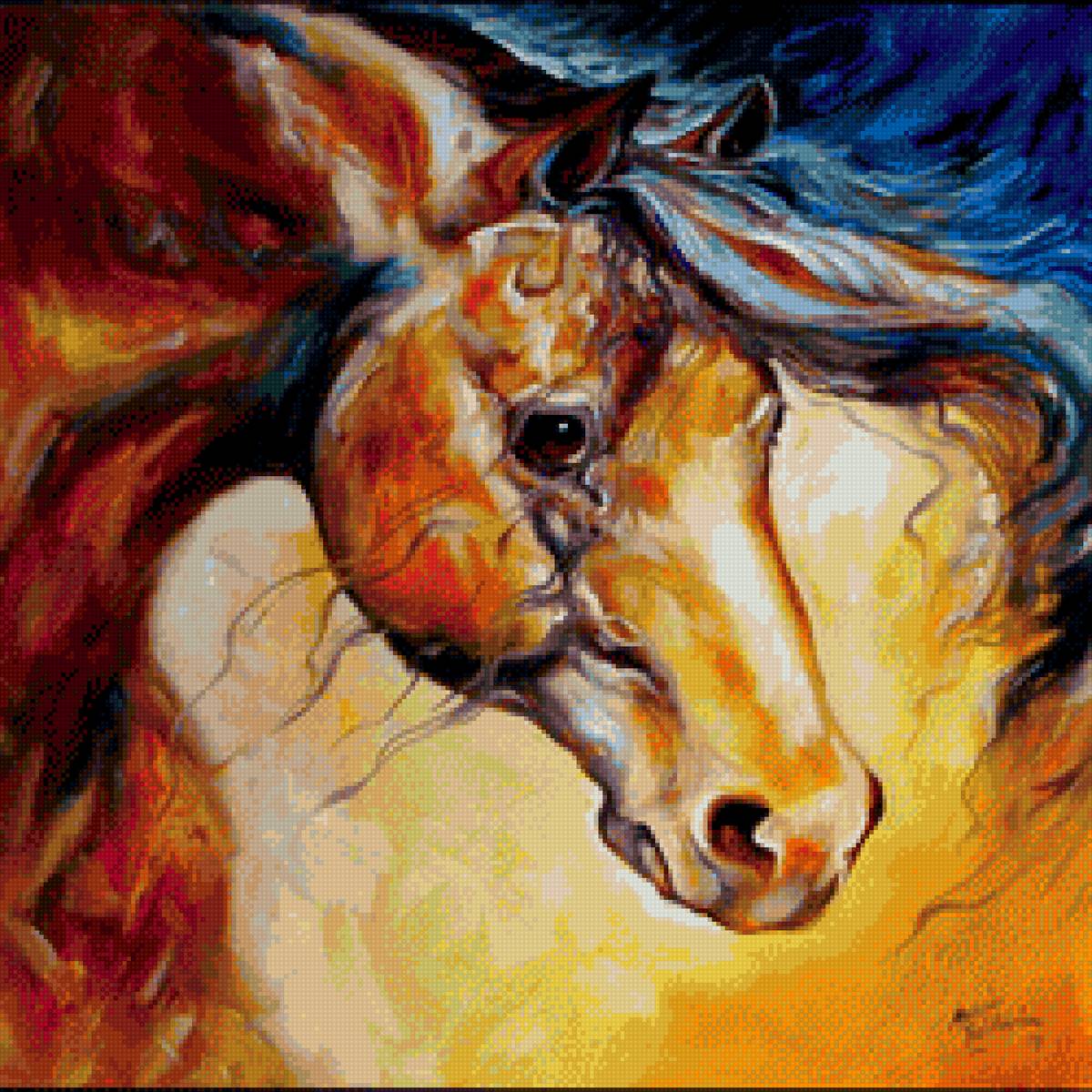 Небесный конь - лошадь, природа, живопись., настроение, кони, лошади - предпросмотр