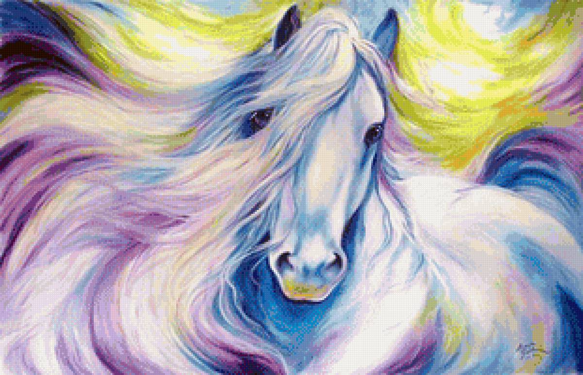 Вольная лошадь - живопись., настроение, лошадь, кони, природа, лошади - предпросмотр