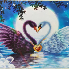 Схема вышивки «лебеди любви»