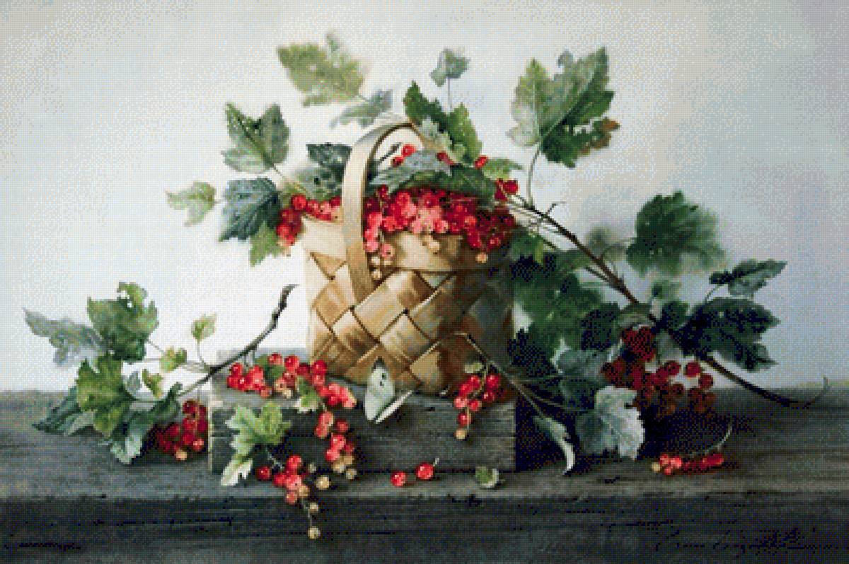 grosellas en la cesta - frutas - предпросмотр