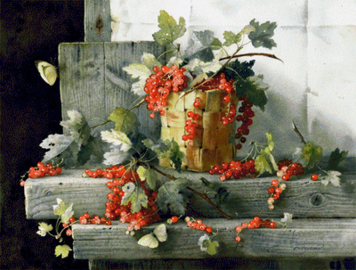 grosellas en la cesta 2 - frutas - предпросмотр