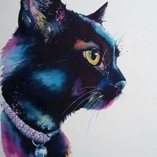 Оригинал схемы вышивки «черный кот» (№2152112)