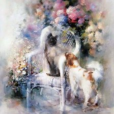 Схема вышивки «gato y perro»