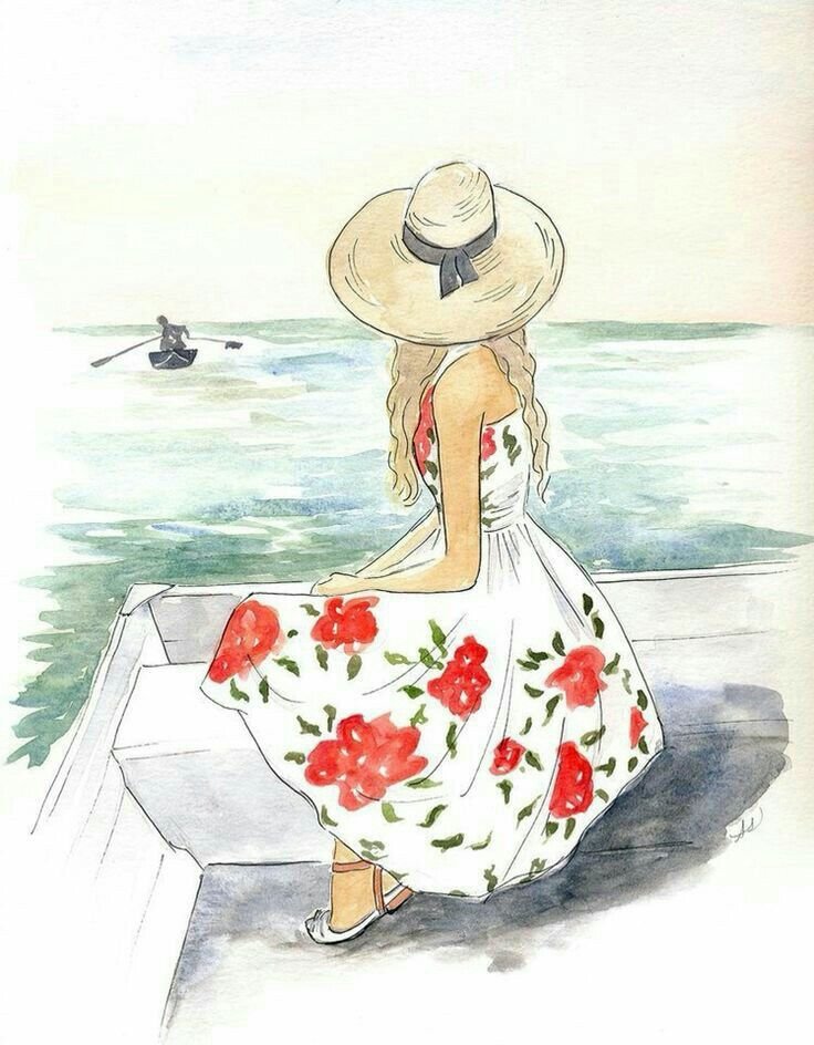 Ожидание - море, девушка - оригинал