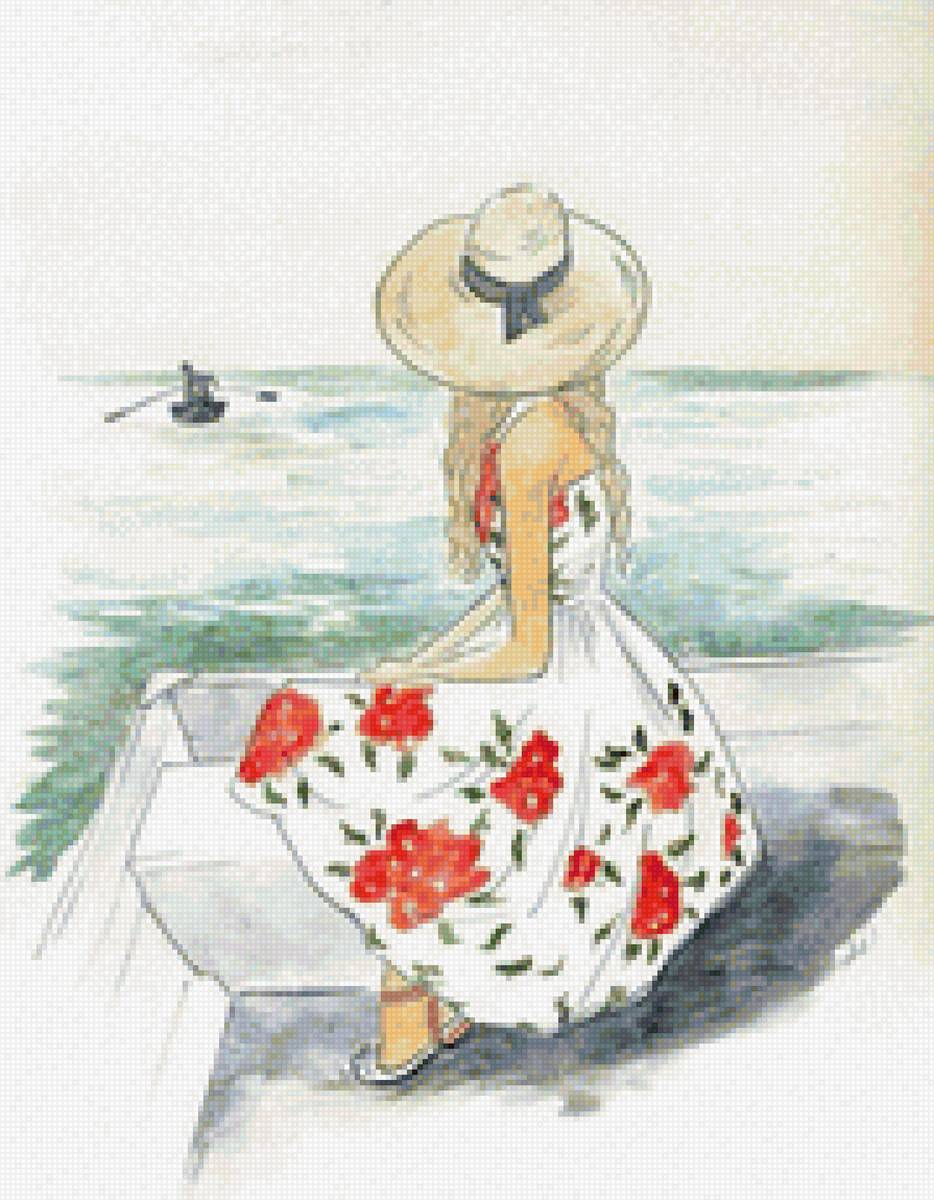 Ожидание - девушка, море - предпросмотр