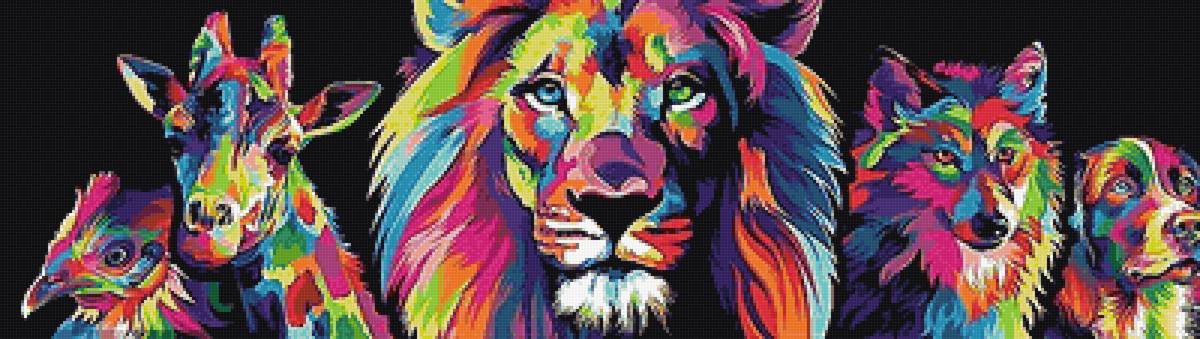 радужные животные - звери, радуга - предпросмотр