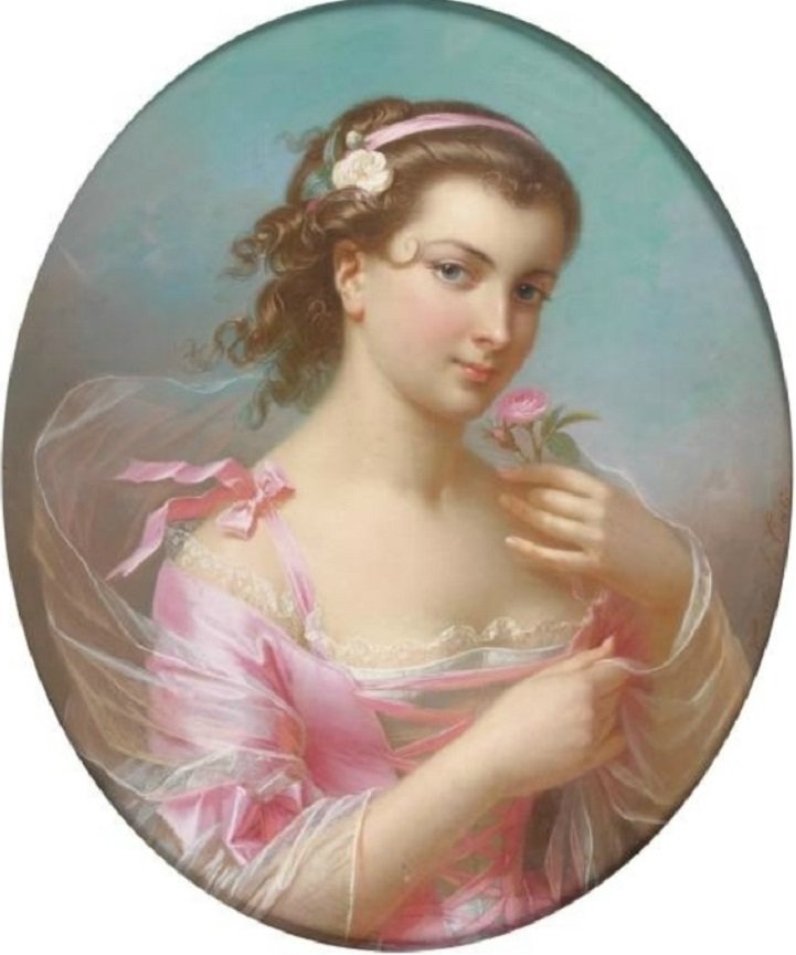 Девушка с розой.Theodore Fantin Latour - портрет, живопись, девушка, 19 век, роза - оригинал