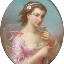 Схема вышивки «Девушка с розой.Theodore Fantin Latour»