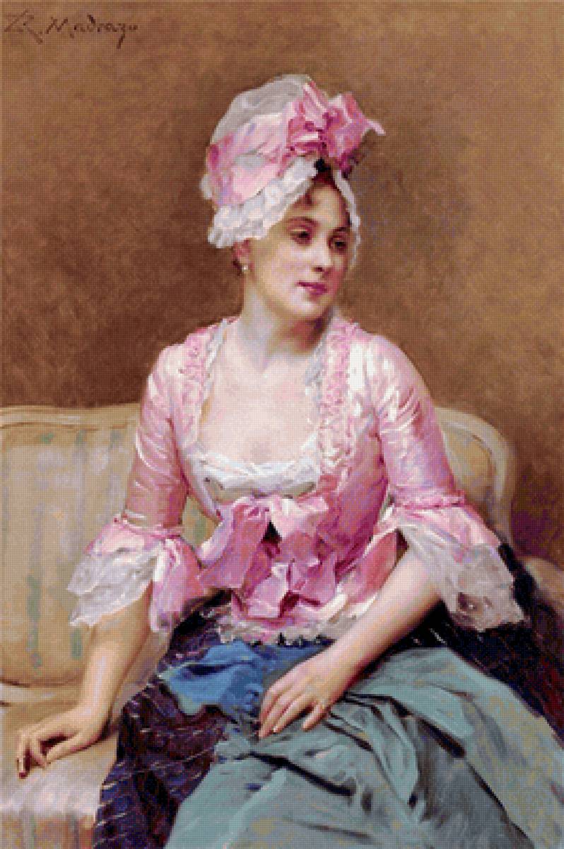 Raimundo de Madrazo Garreta. Портрет Алин Массо - портрет, 19 век, живопись, девушка - предпросмотр