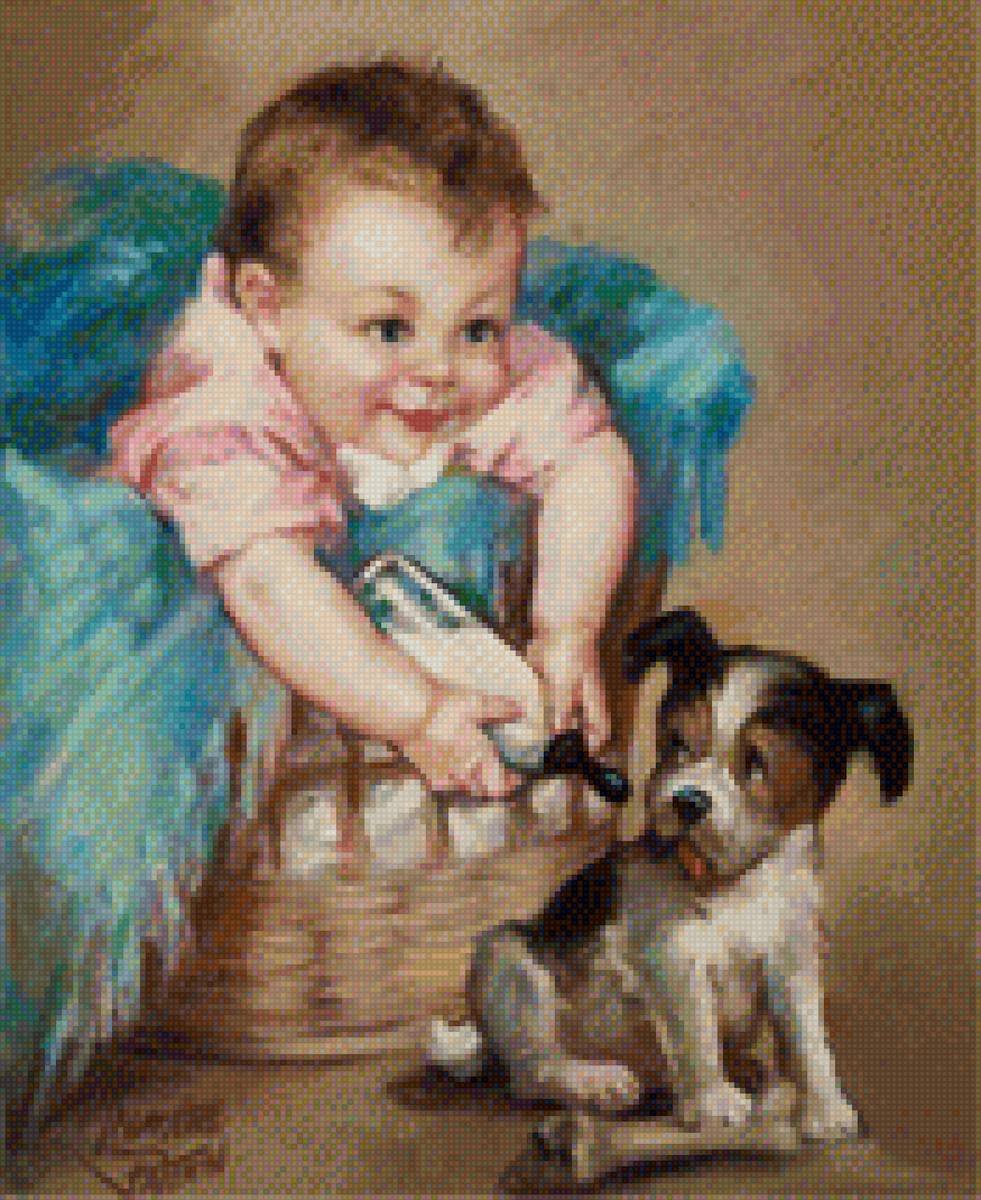 Друзья - дружба, собака, малыш - предпросмотр