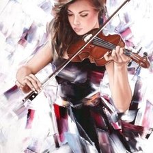 Схема вышивки «Скрипачка»