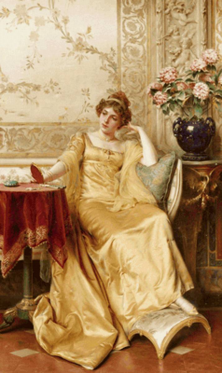 Грусть. Фредерик Сулакруа - живопись, портрет, девушка, 19 век - предпросмотр