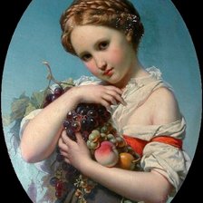 Оригинал схемы вышивки «Joseph Francois Henri van Lerius. Девочка с фруктами» (№2153825)