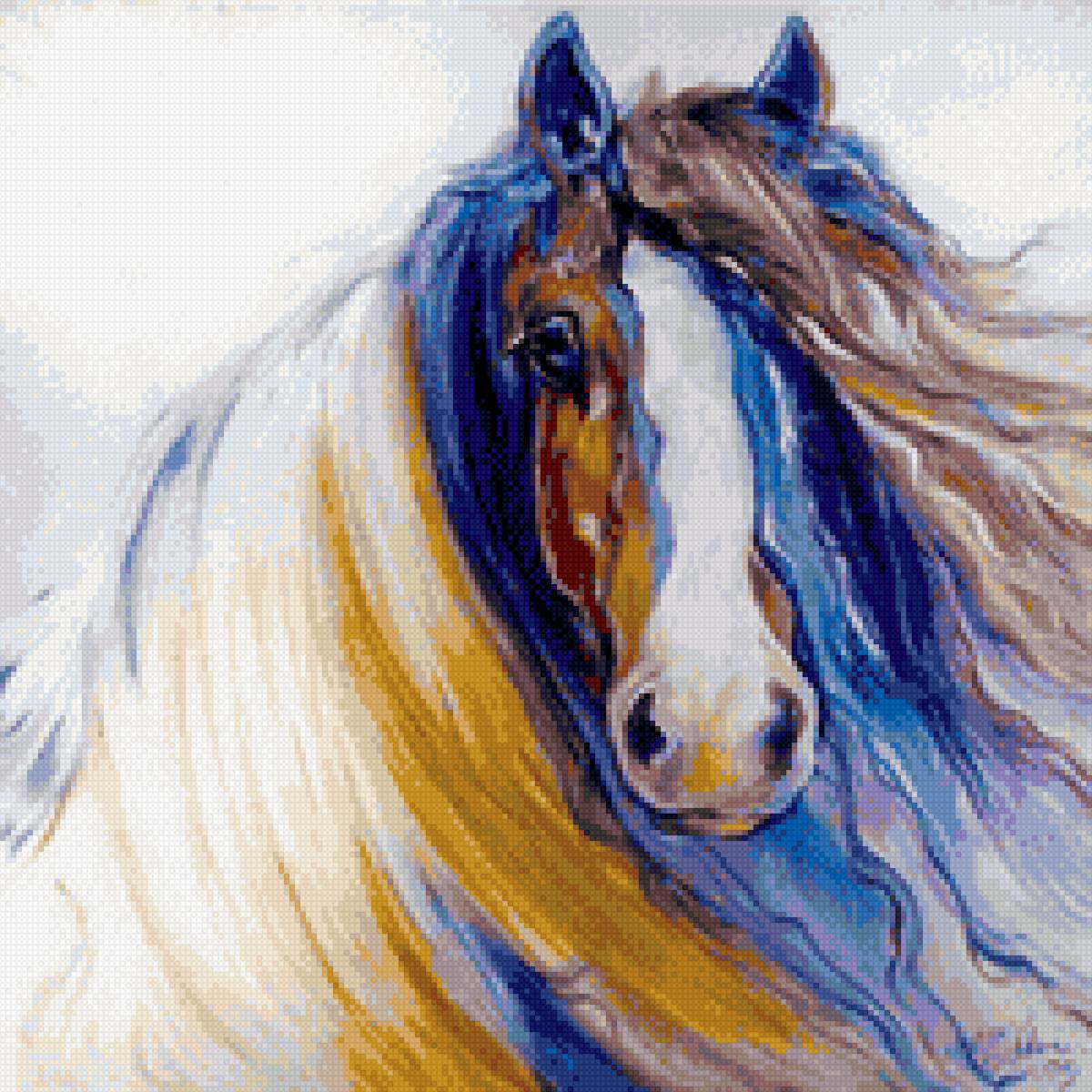 задумчивый - лошади, лошадь, природа, настроение, кони, живопись. - предпросмотр