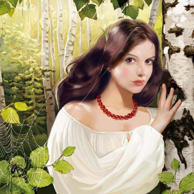 №2154161 - березы, паутина, девушка, красавица, паук - оригинал