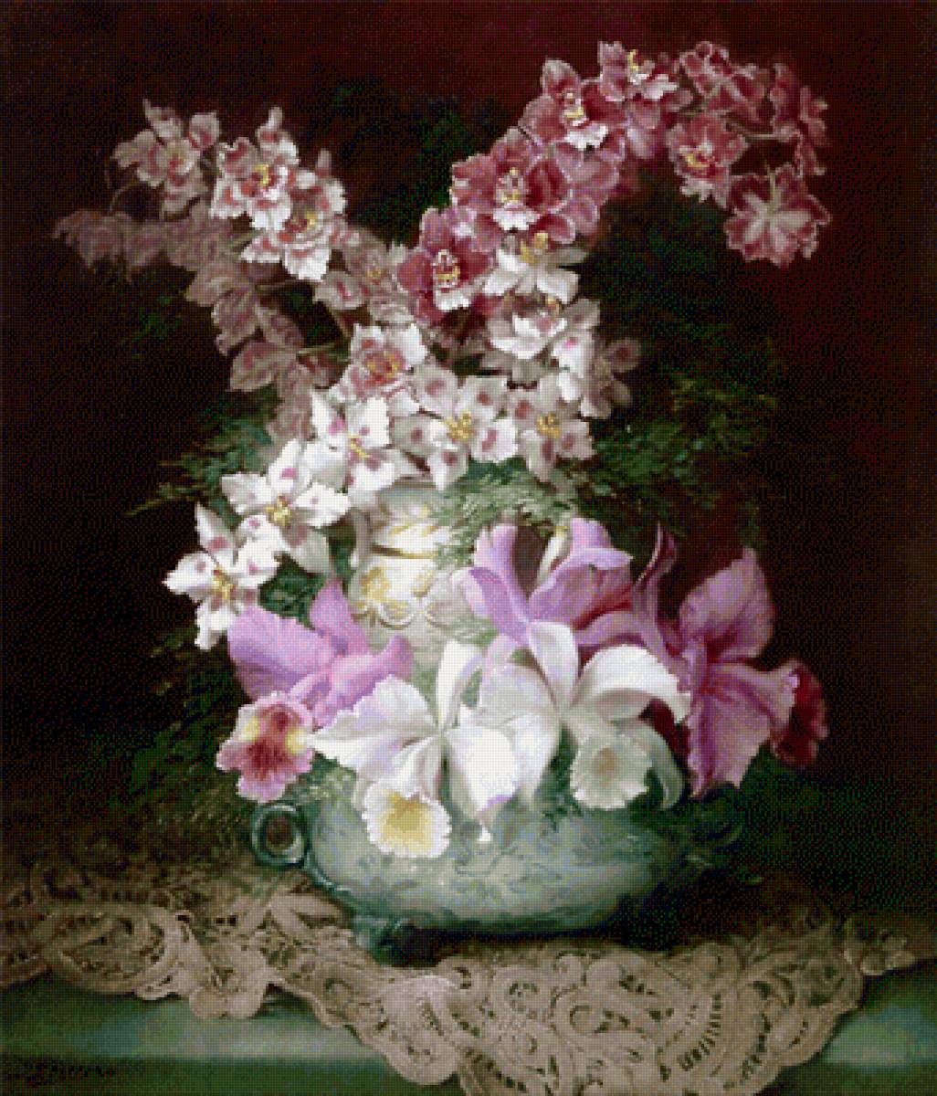 орхидеи - картина, цветы - предпросмотр