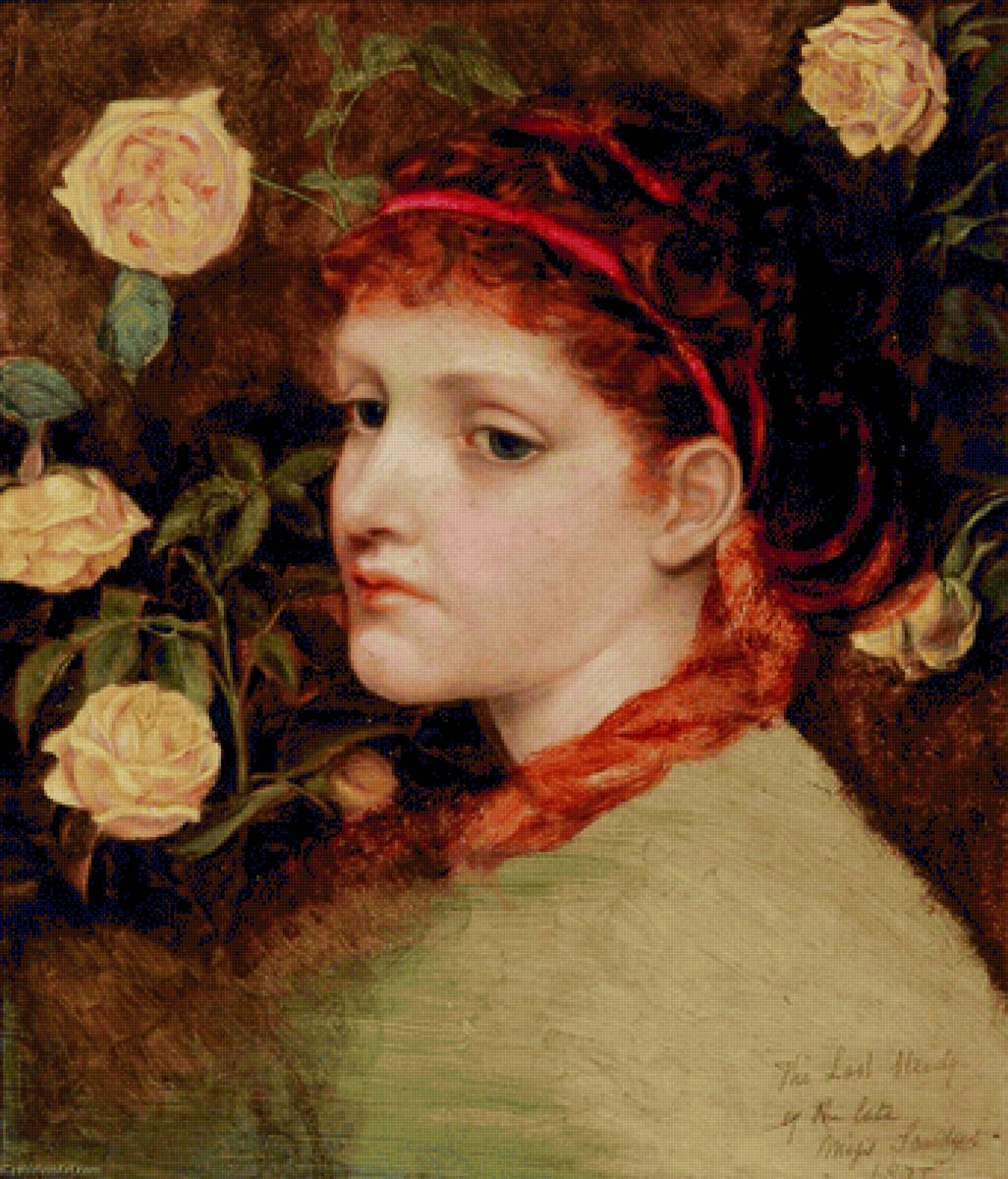 Emma Sandys. Этюд - 19 век, прерафаэлиты, живопись, портрет, девушка - предпросмотр