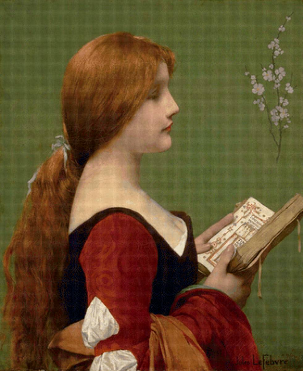 Jules Joseph Lefebvre. Жанна Ла Русс - портрет, девушка, живопись, 19 век - предпросмотр