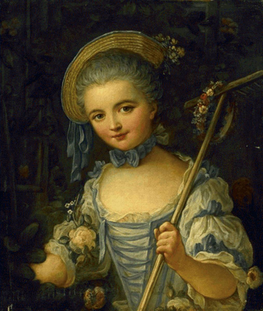 Francois Boucher. Девушка - портрет, девушка, живопись, 18 век - предпросмотр