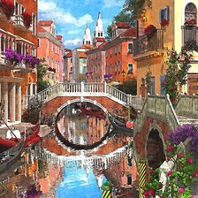 Схема вышивки «Каналы Венеции»