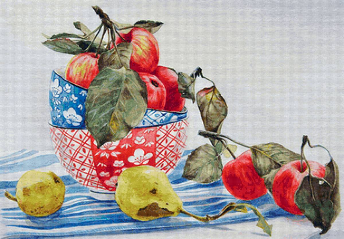 натюрморт - груши, яблоки, натюрморт - предпросмотр