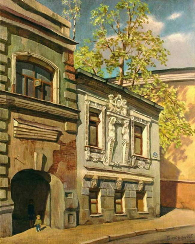 Уголок Москвы - переулок, старый дом, москва - оригинал