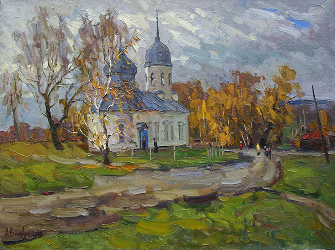 Осень в Долгорукове - провинция, художник андрей вилков, осень - оригинал