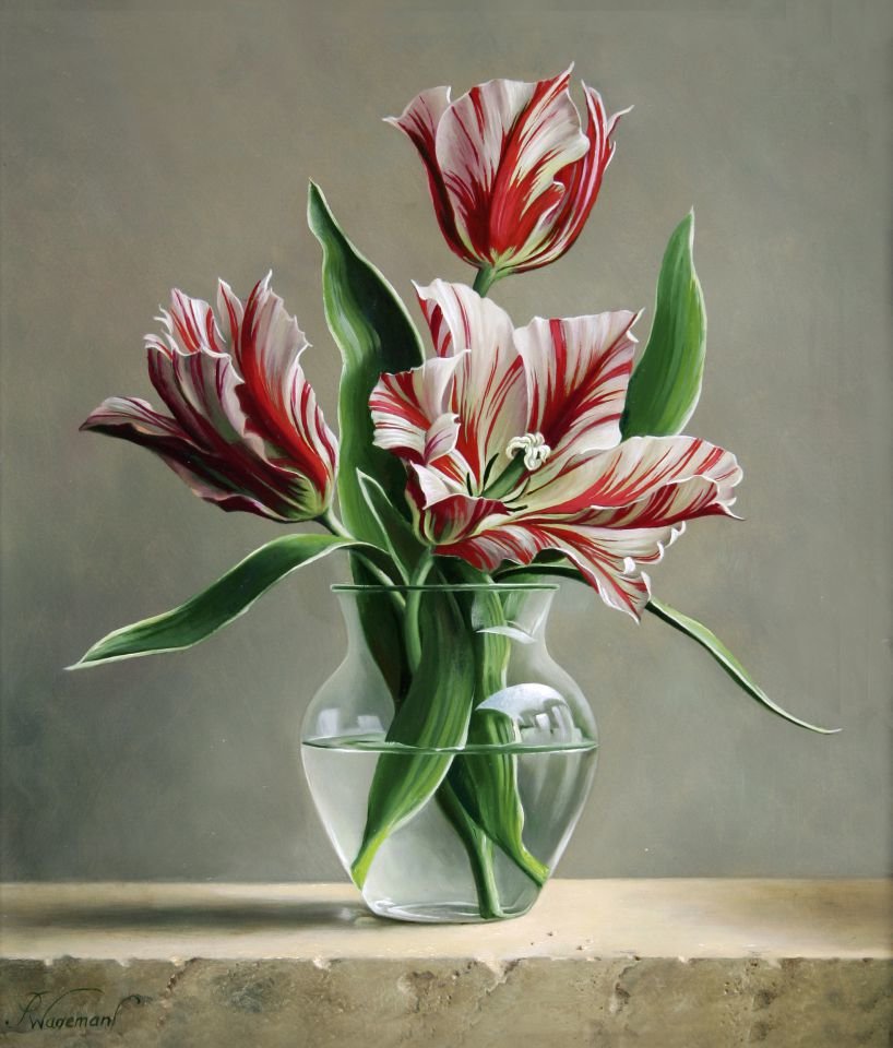 Тюльпаны - ваза, натюрморт, цветы, тюльпаны - оригинал