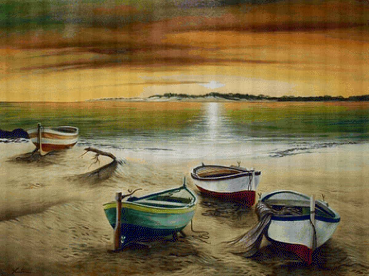 Лодки - море, лодки - предпросмотр