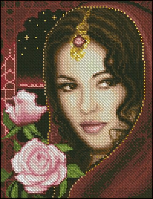 Девушка с розой - индия, розы, девушка - оригинал