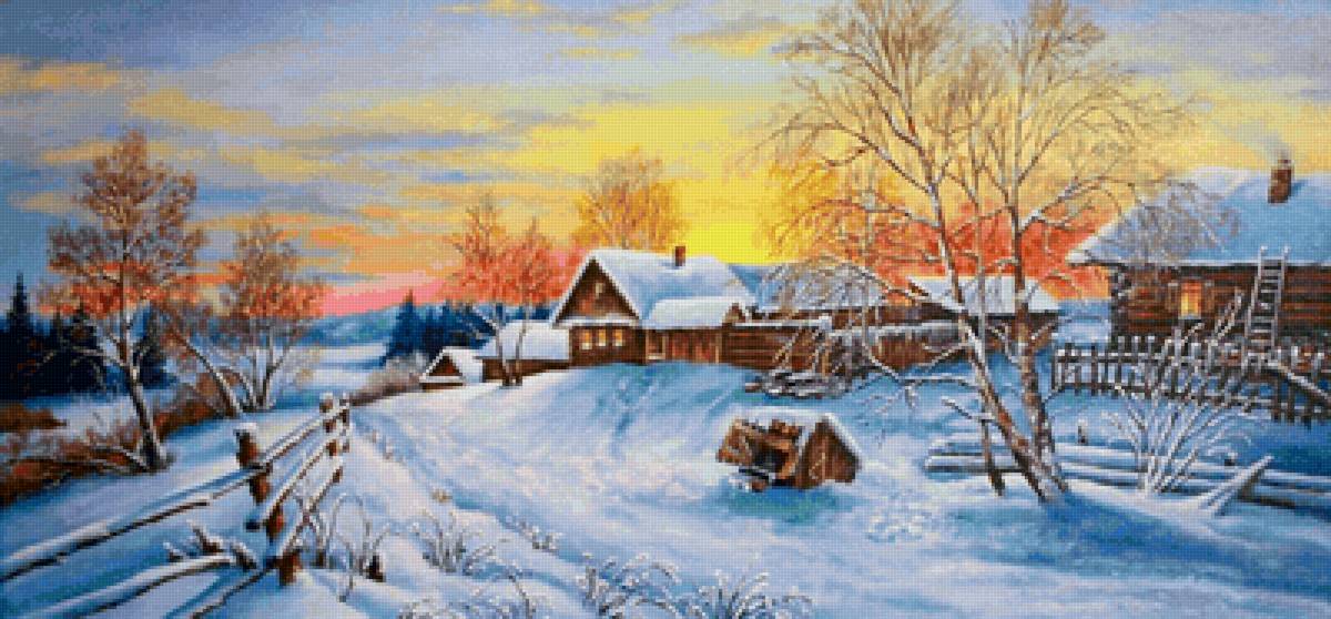 Зимний пейзаж - предпросмотр