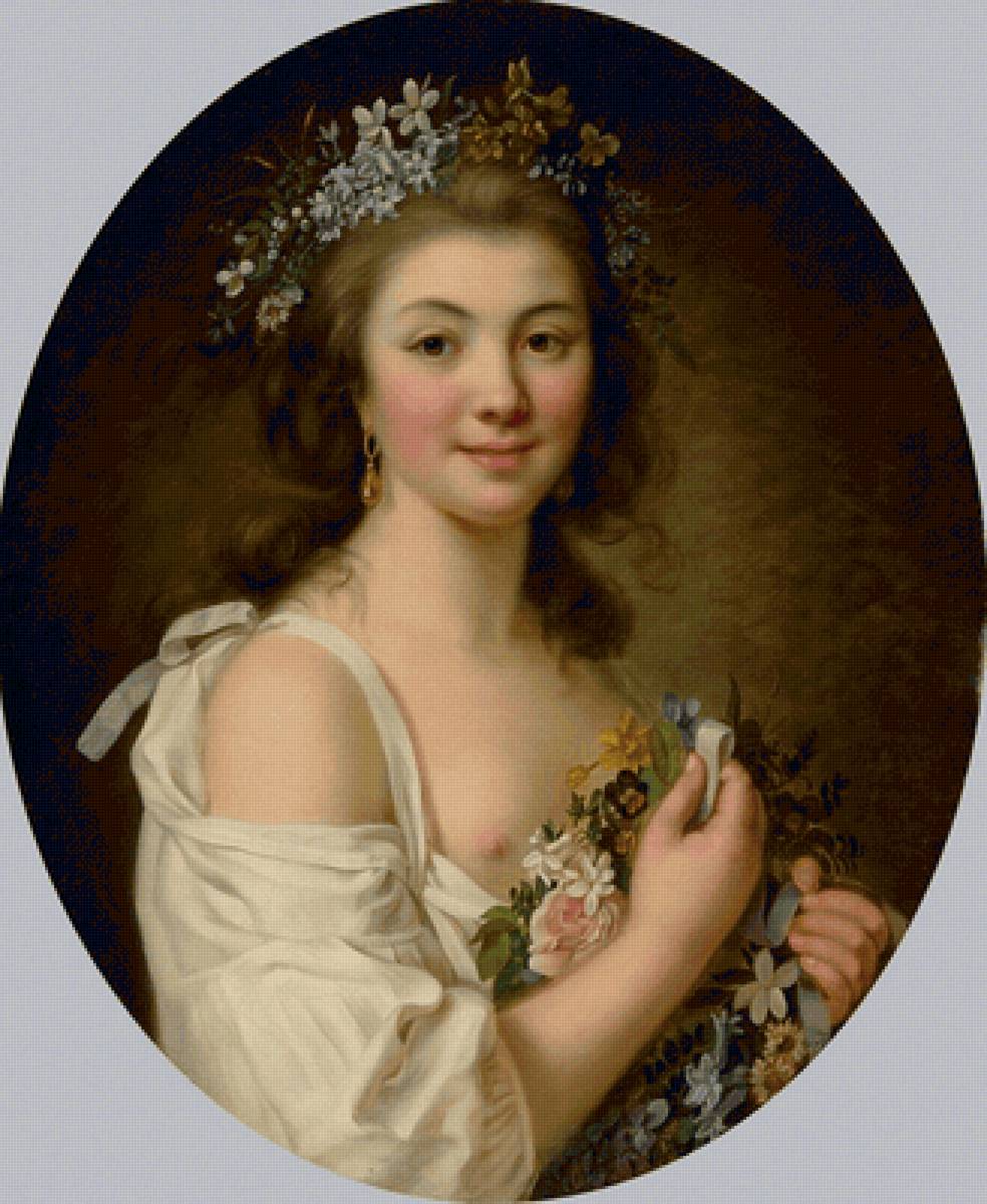 Marie-Victoire Lemoine. Портрет госпожи Де Женлис - портрет, девушка, дама, женщина, живопись, 18 век - предпросмотр